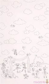 Fabric Modes4u Miller Michael Panel Ballerina Border Cloud Coloring Children sketch template