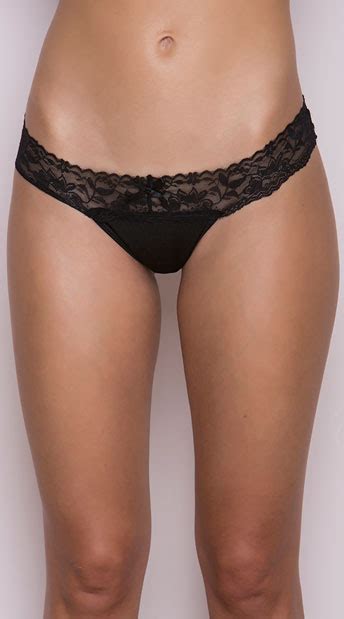 Lace And Lycra Thong Lycra Thong With Lace Edge Lycra Thongs