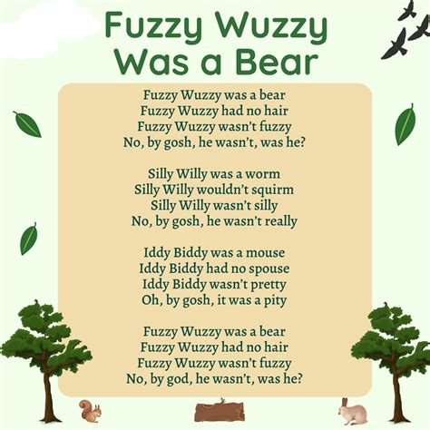 fuzzy wuzzy   bear lyrics origins  video