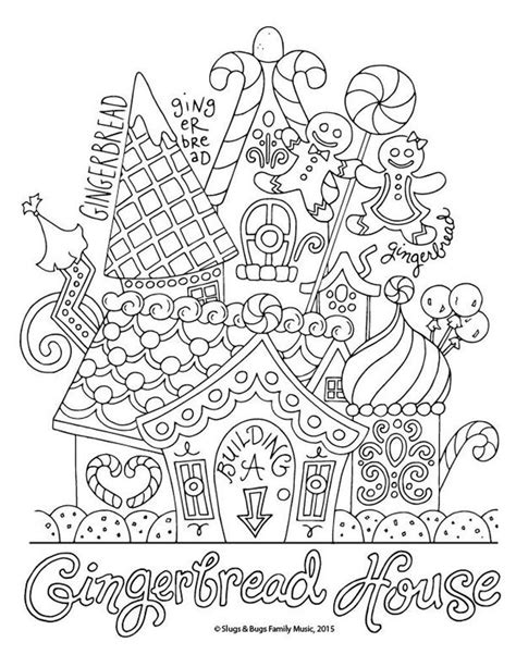 gingerbread house christmas coloring page kids holiday etsy