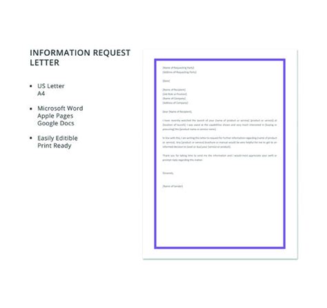 request letter samples  word apple pages google docs