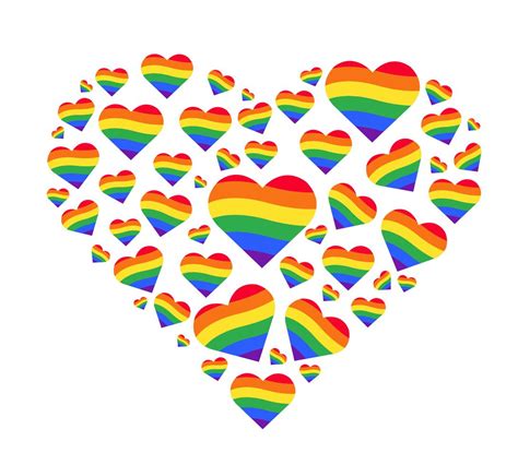 bandera del arcoiris signo de orgullo gay lgbt corazón del arco iris