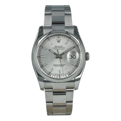 rolex datejust  mm silvered dial full set buy pre owned