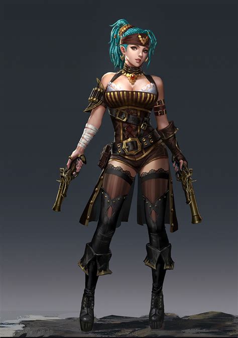 Wefire 全民突击 海盗 Steampunk Characters Fantasy Art Women Pirate Art