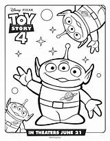 Toy Story Coloring Printable Aliens Pages sketch template