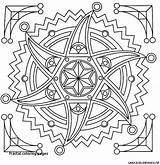 Coloring Pages Mandala Fractal Drawings Getcolorings Teenagers Adult Adults Coloriage sketch template