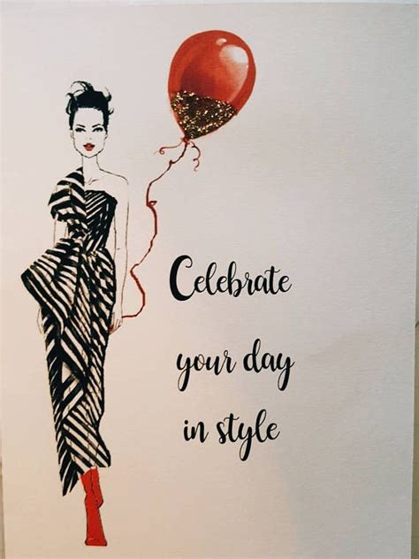 Birthday Card Diva Birthday Fashion Illustration Card Happy Birthday