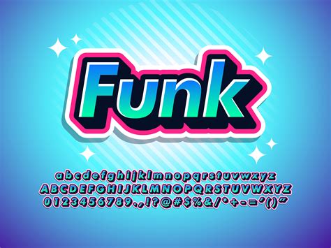 funk sticker text effect cool modern font  vector art  vecteezy
