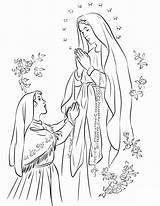 Lourdes Nossa Senhora Fatima Maryja Virgen Fatimska Colorear Disegno Kolorowanka Desenho Madonna Supercoloring Druku Signora Nostra Bernadette Confinement Enfants Matki sketch template