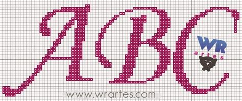 wr artes blog wagner reis grafico letra cursiva ponto cruz grafico de letras cursivas