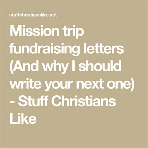 mission trip fundraising letters     write