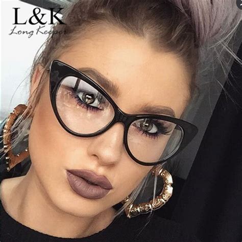 Longkeeper 2019 New Cat Eye Glasses Frame Women Brand