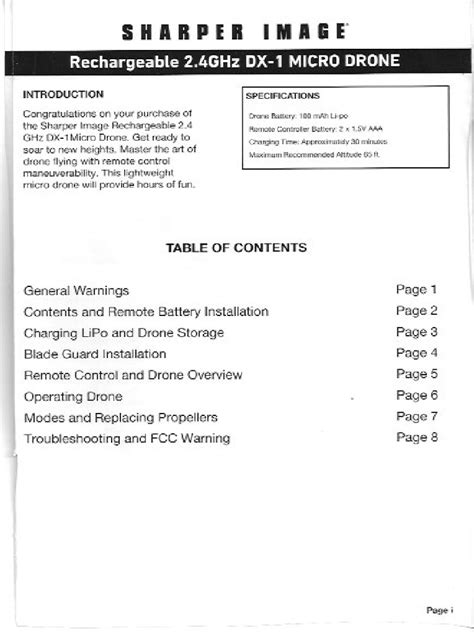 sharperimagerechargeableghzdx microdroneinstructionmanualpdf