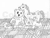 Coloring Adult Stuffed Animal Patchwork Teddy sketch template
