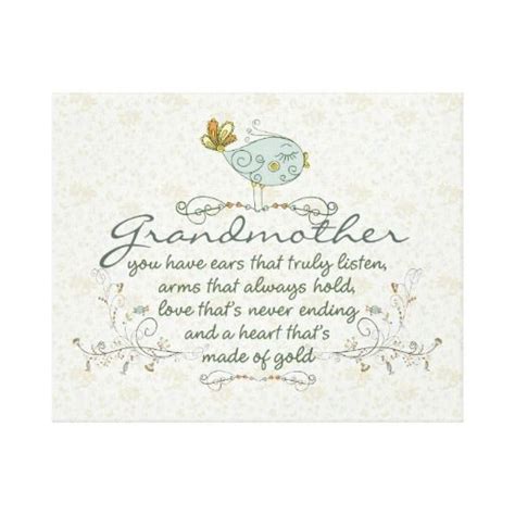grandmother poem with birds canvas print in 2021