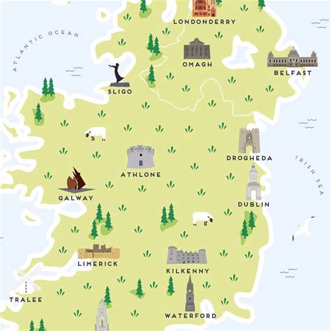 map  ireland print  pepper pot studios notonthehighstreetcom