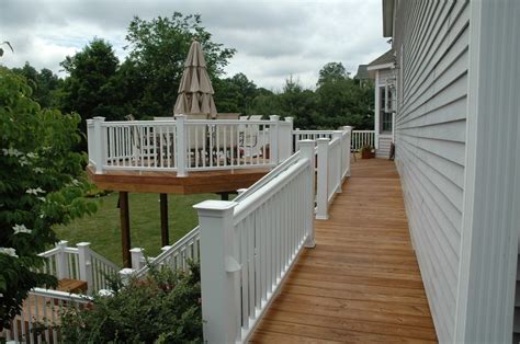 elevated deck walkway  cheshire ct  treated wood  white rails