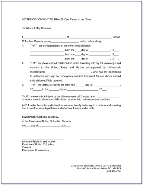 travel consent letter template web recommended consent letter