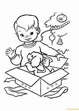 Boy Coloring Little Pages Christmas Gift Printable Kids Opening Gifts Color Baby Nice Coca Cola Print Clipart Blue Online Colorings sketch template