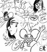 Deadmau5 Skrillex Shayde Dae Sketchdump Mini Deviantart Drawings Wallpaper sketch template
