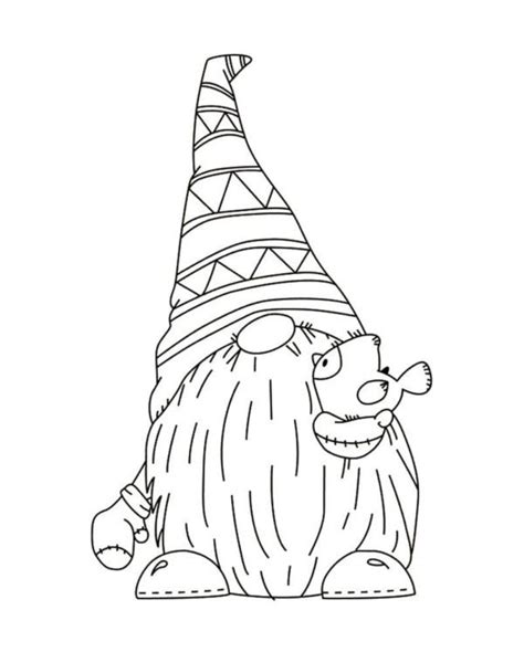 gnome coloring pages  pictures  printable christmas coloring