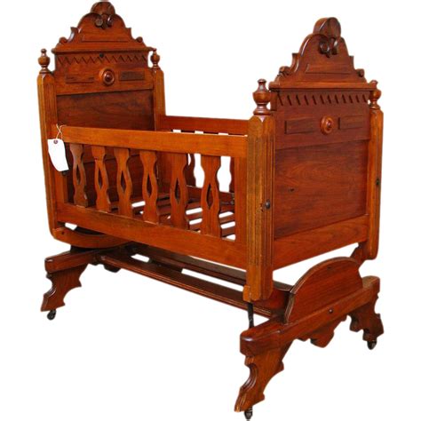 antique victorian wooden cradle  baby furniture child