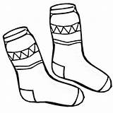 Coloring Clothes Socks Winter Pages Colouring Kids Sock Pair Sweater Clipart Printable Cliparts Season Jacket Drawing Color Clothing Preschool Clip sketch template