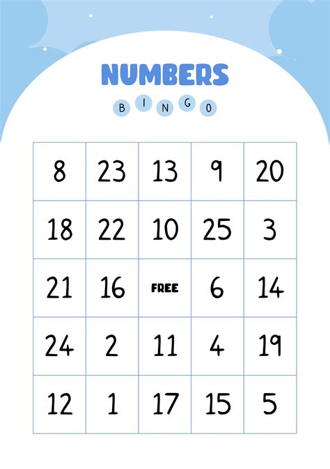 printable number bingo cards     printablee