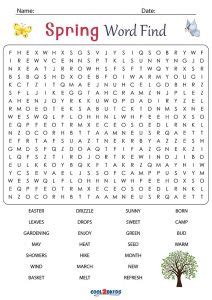 printable spring word search coolbkids