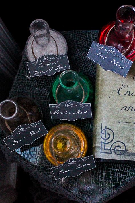 Free Printable Spell Book Cover And Potion Labels