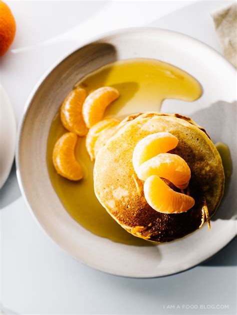 Crispy Cornmeal Pancakes With Honey Clementine Syrup · I Am A Food Blog