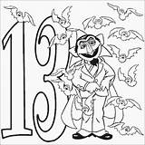 13 Coloring Number Pages Count Bats Vampire Printfree Cn Sesame Street Do Kids Colour Thirteen Colouring Hehe Getcolorings Printable sketch template