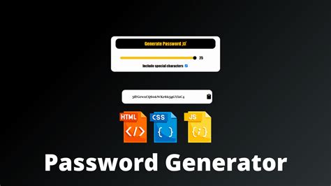 password generator  html css  javascript