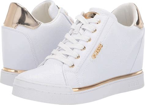 guess womens guess leather  top lace  fashion sneakers white size  fgr ebay