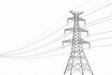 Power Line Electricity Vector Illustrations Clip Transmission Pylon Grid Energy Illustration Pole sketch template