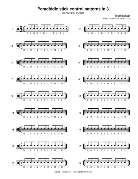 cruise ship drummer paradiddle stick control patterns