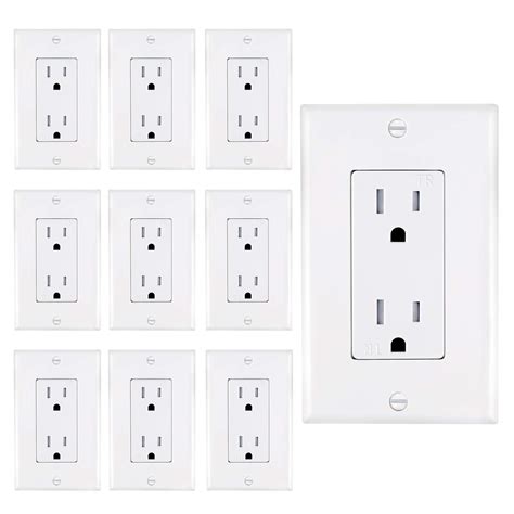 buy abbotech  tamper resistant duplex receptacle standard wall outlet decorative electrical