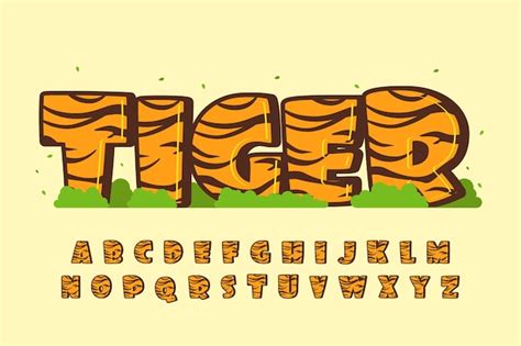 premium vector decorative tiger font  alphabet