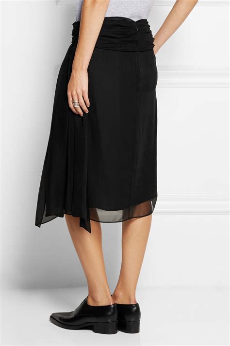 n°21 silk chiffon skirt in black lyst