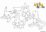 Pikachu Treecko Mudkip Torchic Pokémon Coloriages Tortank Bulbizar Gratuitement Gratuit Classique Harmonieux Dessins Lixy sketch template