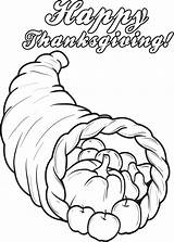 Cornucopia Coloring Printable Thanksgiving Pages Kids Getdrawings Getcolorings Color Happy Drawing sketch template