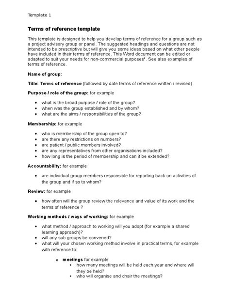 terms  reference template docx copyright intellectual works