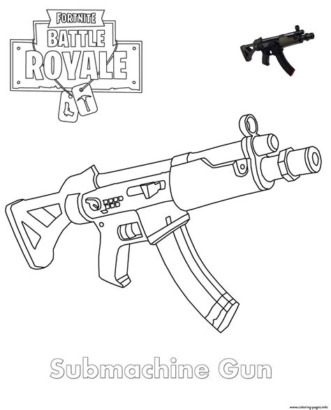 assault rifle fortnite guns coloring pages colouring mermaid
