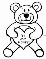Teddy Bear Coloring Pages Printable Printables Heart Kids Valentine Valentines Drawing Bears Colouring Print Loveable Color Coolest Teddybear Hearts Sad sketch template