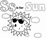 Coloring Letter Sun Pages Adorable Kids sketch template