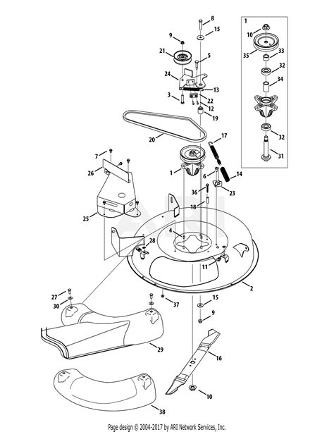 mtd ajc  parts diagram  mower deck