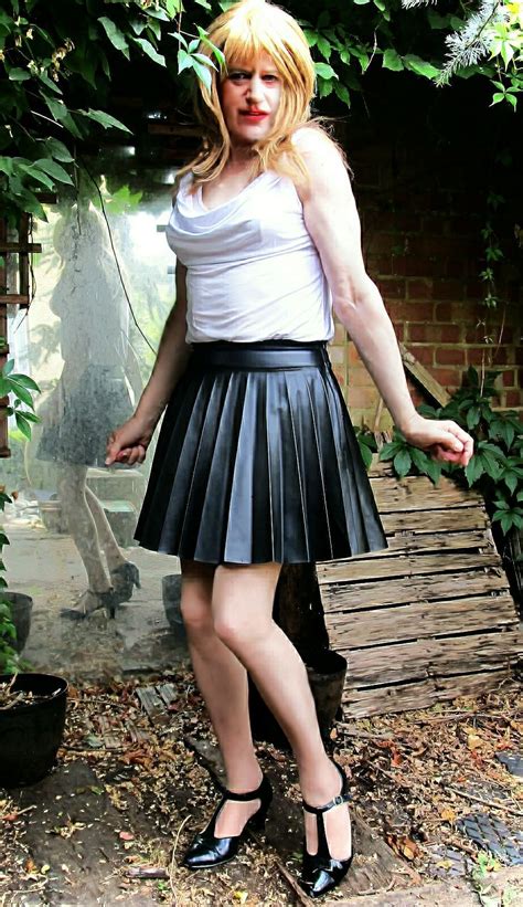Faux Leather Pleated Skirt Fauxleatherskirt