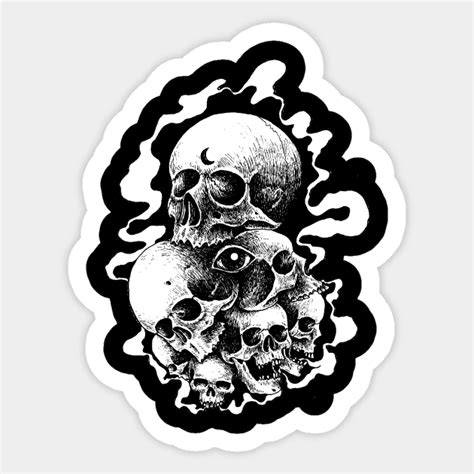 bertumpuk skulls sticker teepublic