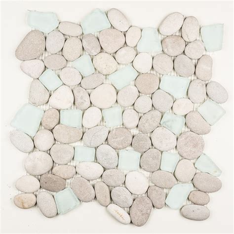 Sea Glass Pebbles Spring Brook 12 X 12 Mosaic Gbtile