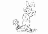 Fussball Spielt Hase Ausmalbild sketch template